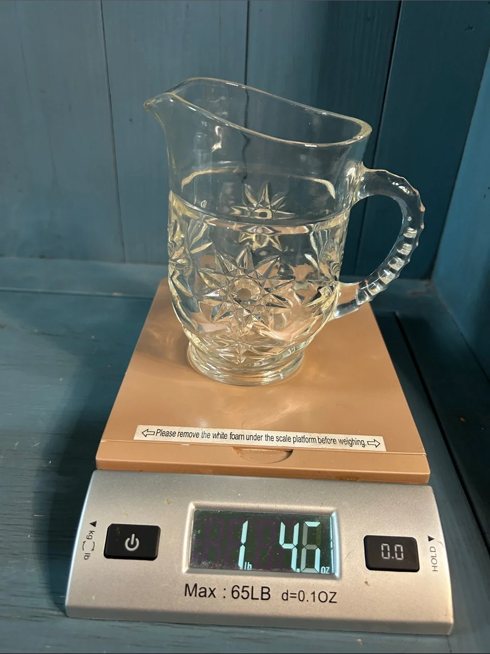 Clear Pressed Glass Pitcher, Sugar Bowl and Creamer Set - Elegant Cut Pattern